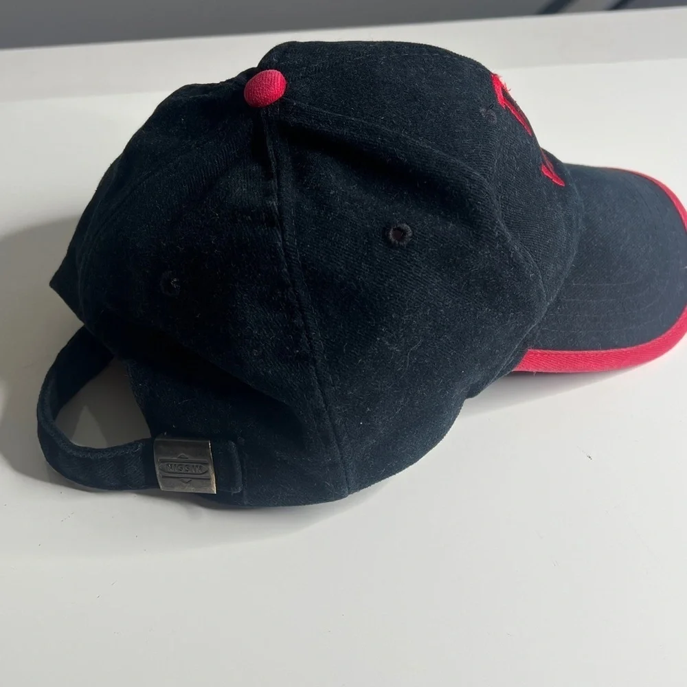 The Who by Nissin Baseball Strapback Cap Hat Black Red